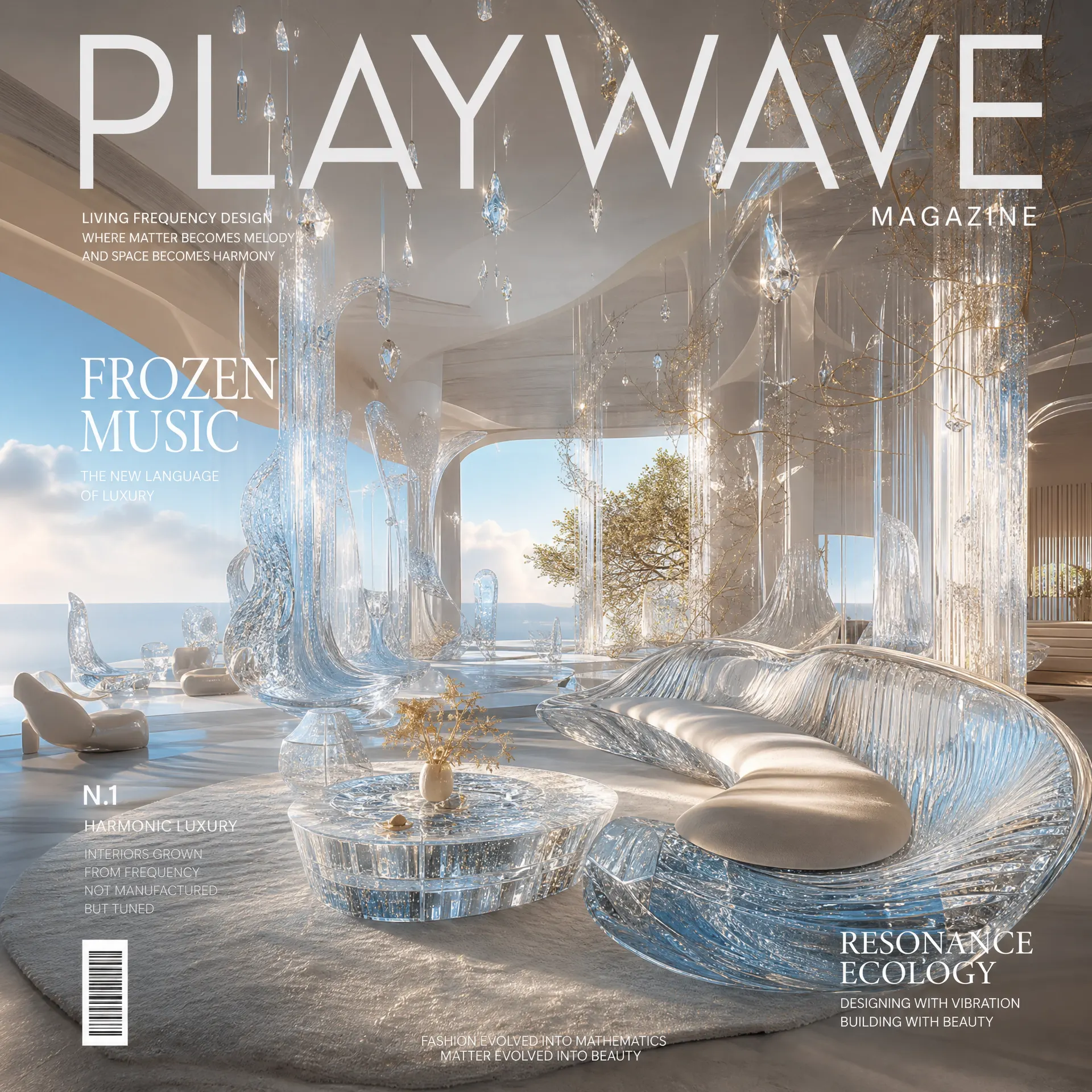 Playwave cover featuring transparent architecture called Frozen Music