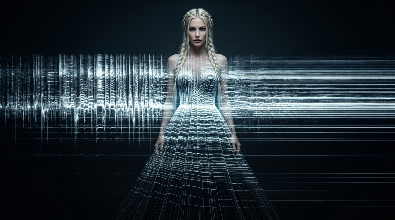 Sienna in a spectrogram dress